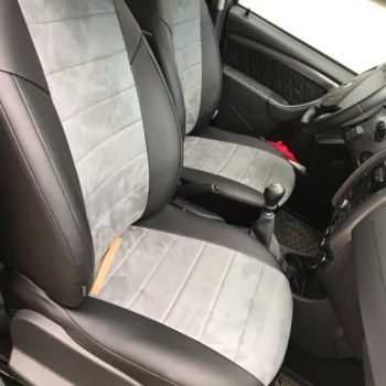 Авточехлы Автопилот Черный серый алькантара